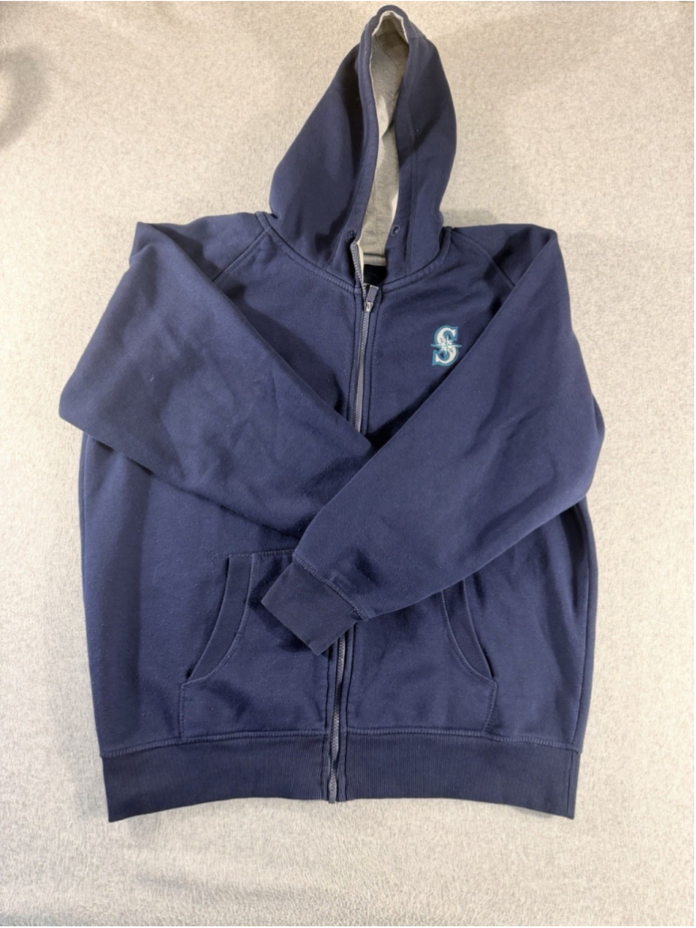 Seattle Mariners Hoodie Antigua Navy Full Zip Sweatshirt Adult XL MLB